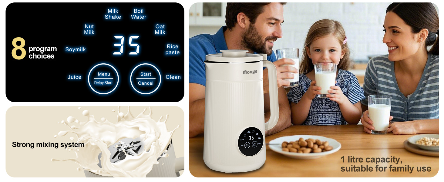 oat milk make by Mooye Soy Milk Maker Machine