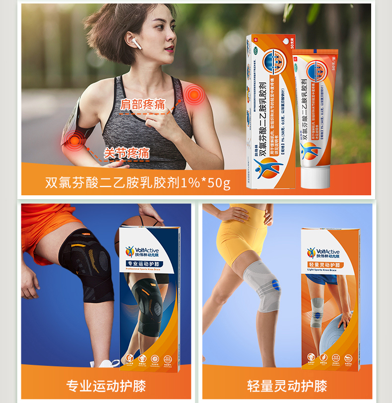 扶他林 双氯芬酸二乙胺乳胶剂  缓解关节痛  腰痛  肌肉痛  肩颈痛  20g/支