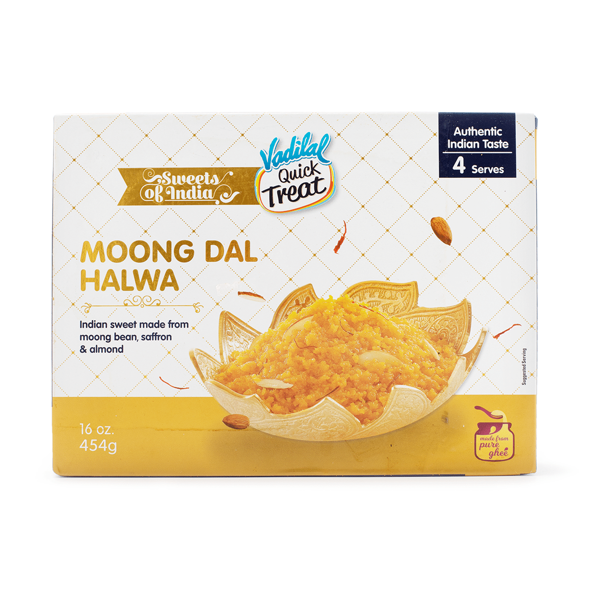 Vadilal 냉동 뭉달 할와 렌틸콩 과자 스몰팩 454 그램