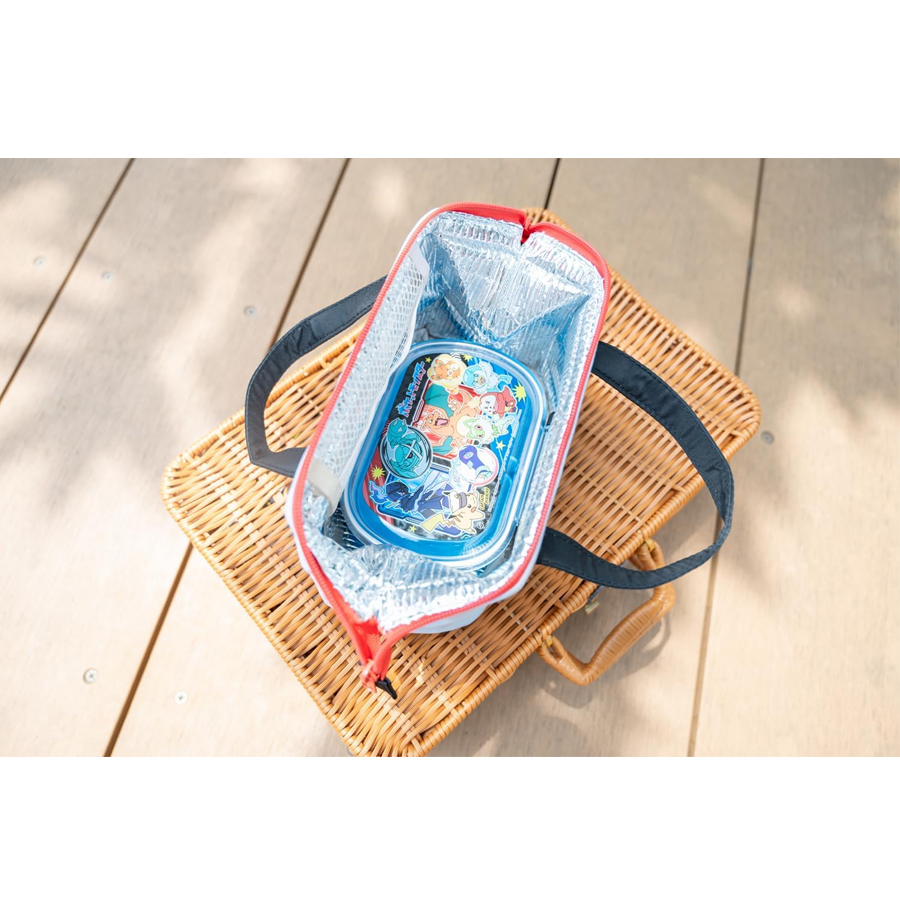 【日本直邮】 日本 SKATER 斯凯达 宝可梦 小号便当包 便当袋 宽口设计 取放方便 保冷口金式午餐包 1件