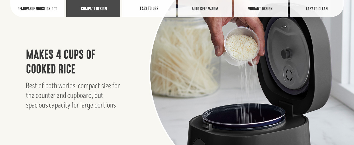 GreenLife, Ceramic Nonstick, PFAS-Free, Non-Toxic, Rice Cooker, Wood, Electrics