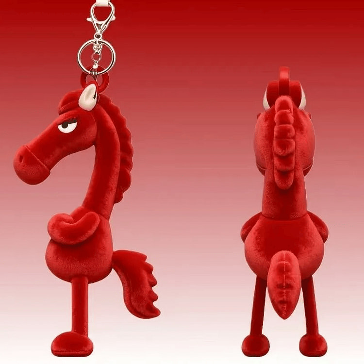 2026马年吉祥物高冷红马毛绒玩具挂饰 1 份
