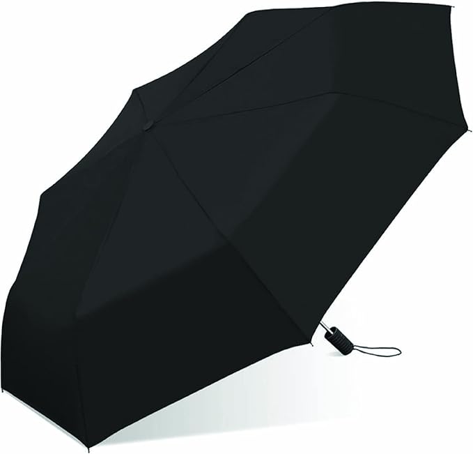 Weather Station 自動防雨傘,防風,輕便,可打包旅行,全 42 英寸弧形,黑色