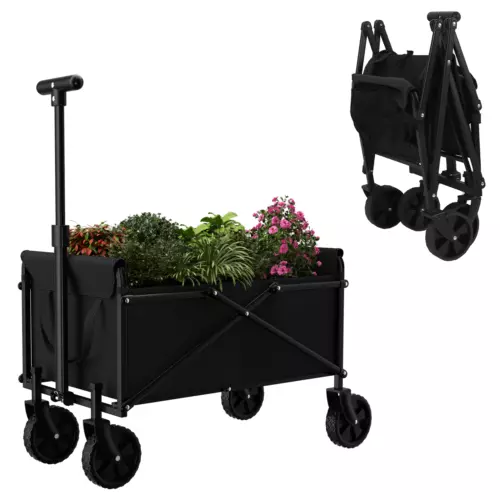 Small Collapsible Folding Wagon Beach Wagon Cart Heavy Duty Utility Grocery Cart - Picture 4 of 9
