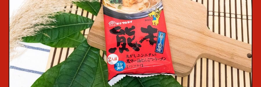 日本MARUTAI 熊本 黑麻油蒜香豚骨风味拉面 2人份 186g 香浓味美