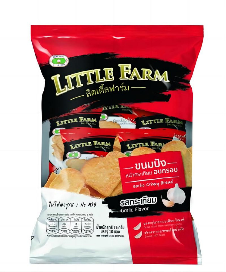 LittleFarm Flatbread Toast Crackers garlic flavor 76g