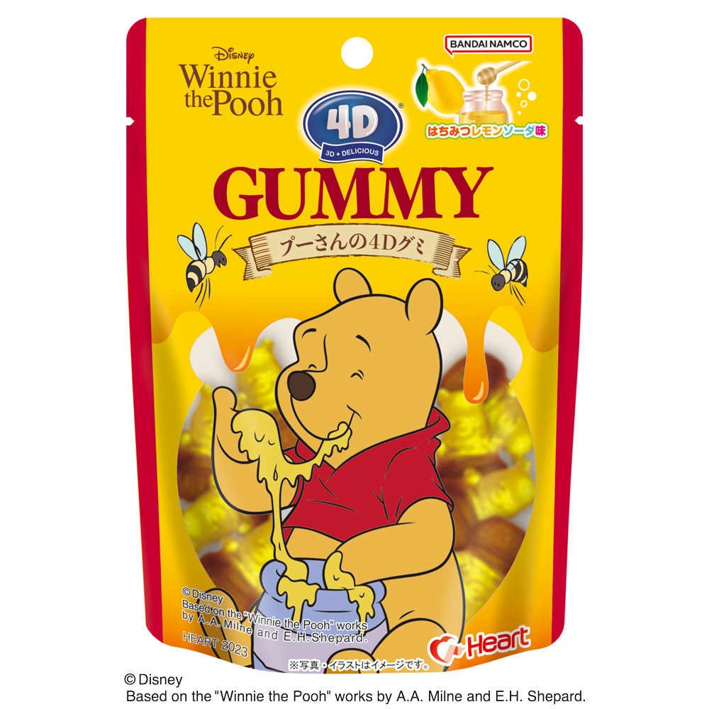日本直郵]日本HEART Winnie the Pooh維尼熊造型4D軟糖蜂蜜檸檬口味72g