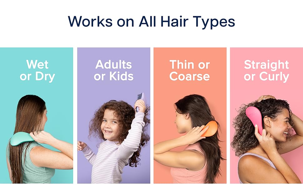 Crave Naturals Glide Thru Detangling Hair Brushes for Adults &amp;amp;amp; Kids Hair