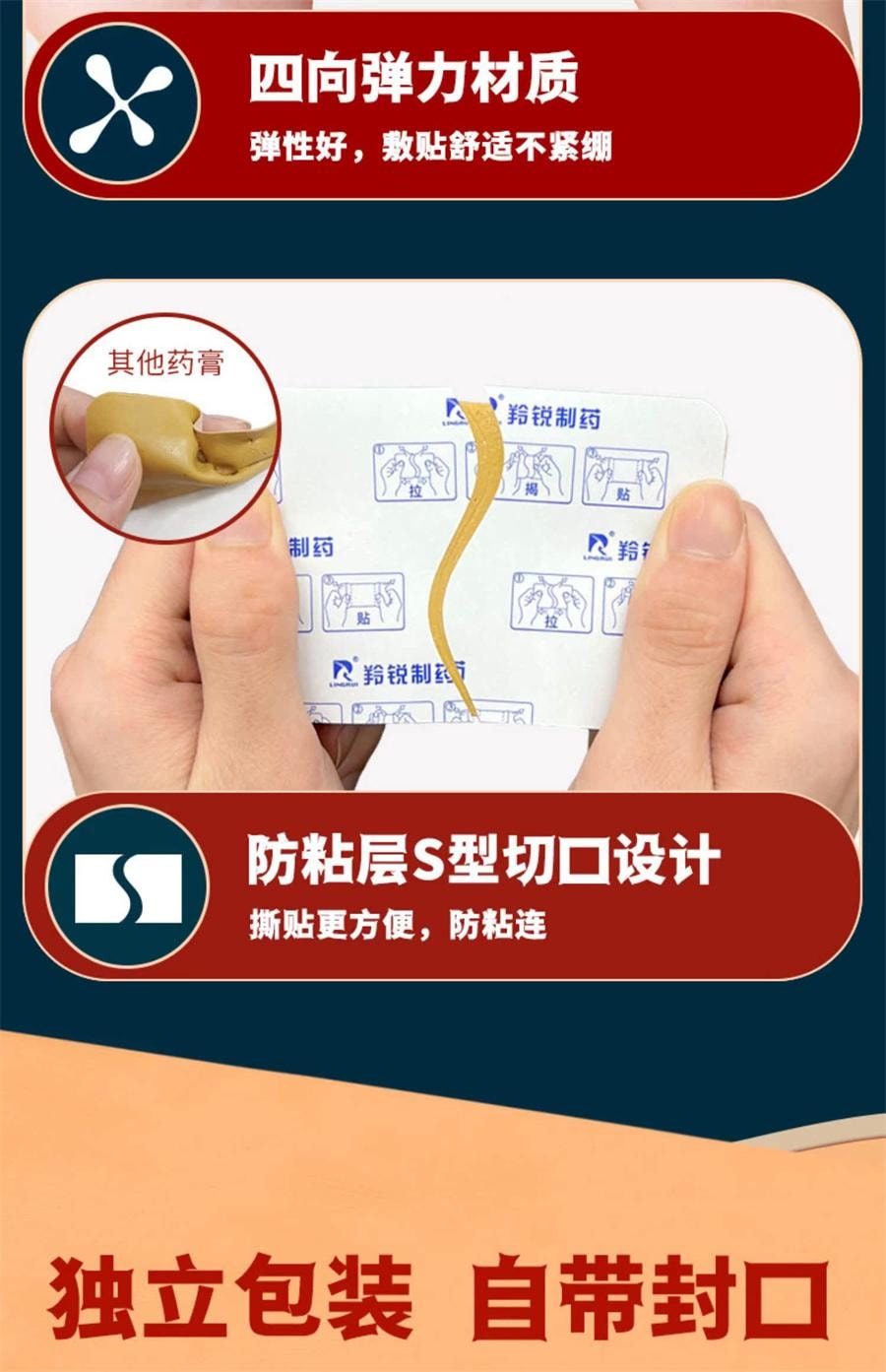 【中国直邮】 羚锐 通络祛痛膏 适用于活血通络 消肿止痛 颈椎病 肩周炎 关节炎 腰肌劳损 腰疼膏药贴5贴/盒