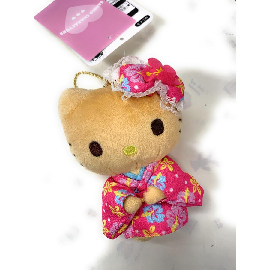 [Livraison directe du Japon] Sanrio Japon Hello Kitty poupée en peluche couleur blé kimono porte-clés pendentif 1 pièce