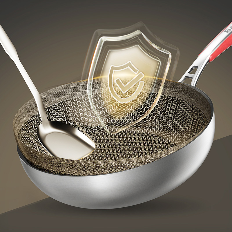 康巴赫 汉莎蜂窝不锈钢煎锅28cm