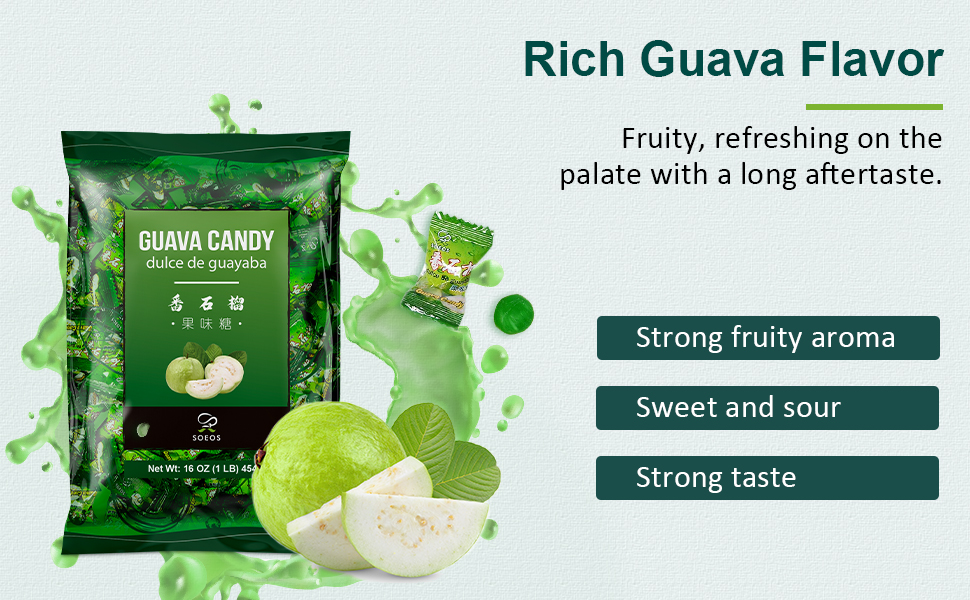 soeos, all naturals, no preservative, guava candy