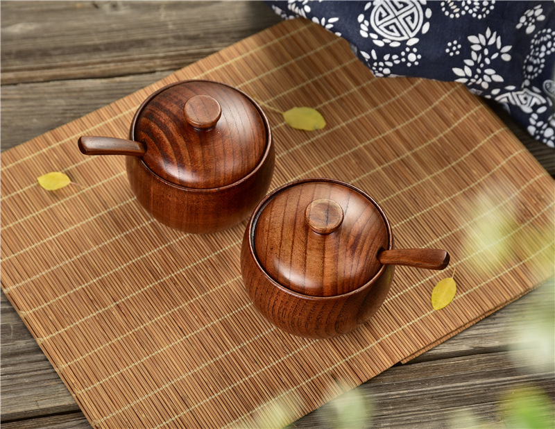 素觅【 锅铲+汤勺+饭铲+煎铲 】日式木制手工打磨 木制厨具四件套