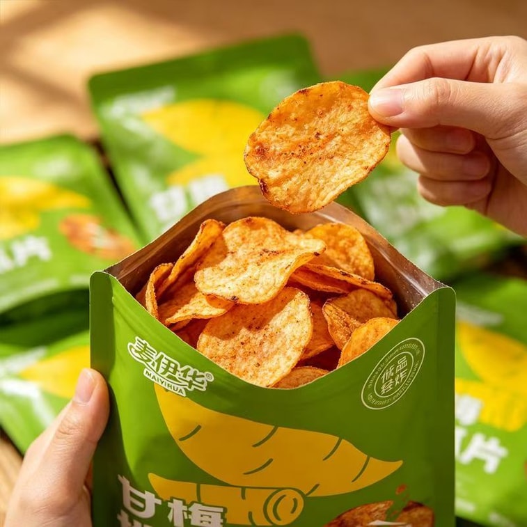 【中國直郵】 麥伊華 【酸甜巨開胃】甘梅地瓜乾原切紅薯片香脆休閒解饞小零食新鮮蜜薯100g*1袋 4