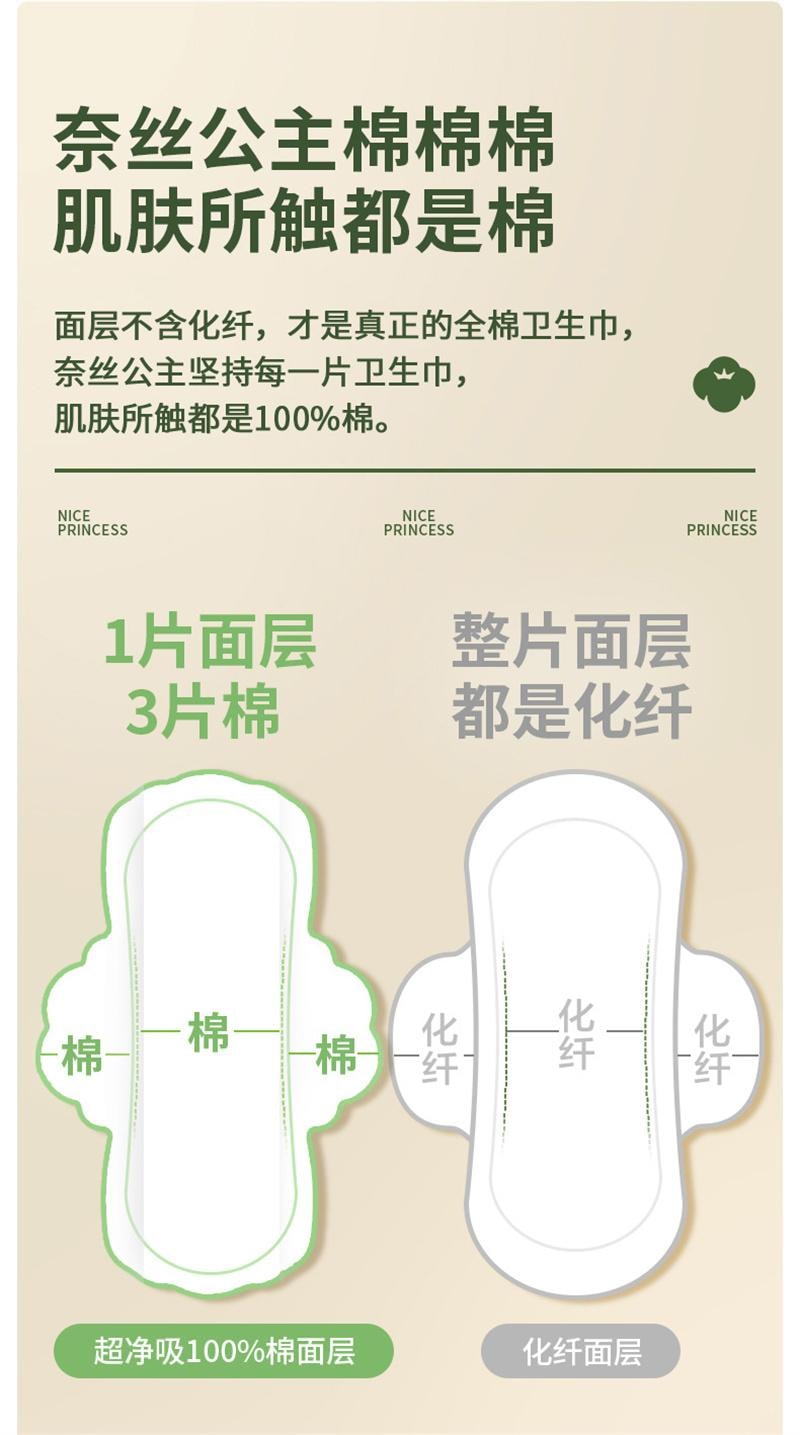 【中國直郵】  全棉時代 奈絲公主衛生巾女生純棉親膚超薄 日用 245mm 10片/包