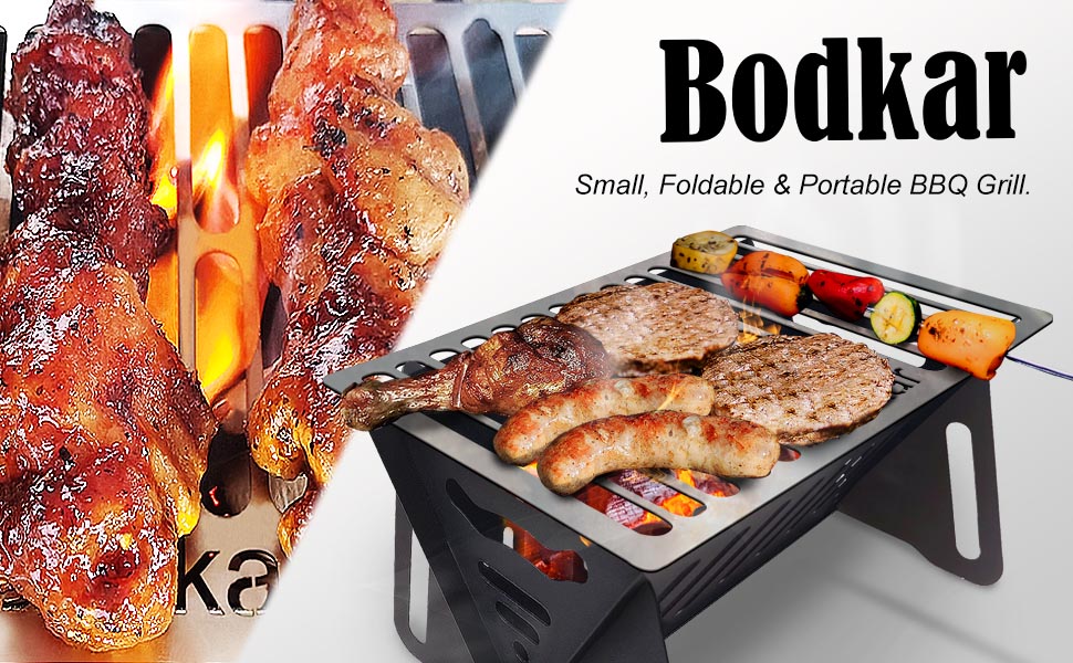 Bodkar mini grill foldable portable charcoal grill