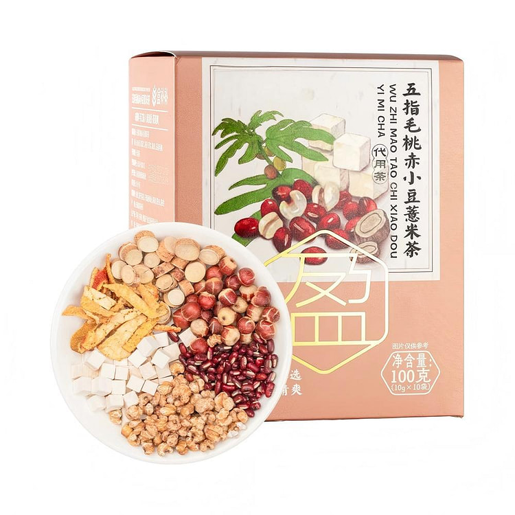 ชาเหง้าปาล์มห้าปี ถั่วแดง ข้าวบาร์เลย์ ขจัดชื้น 10 ถุง