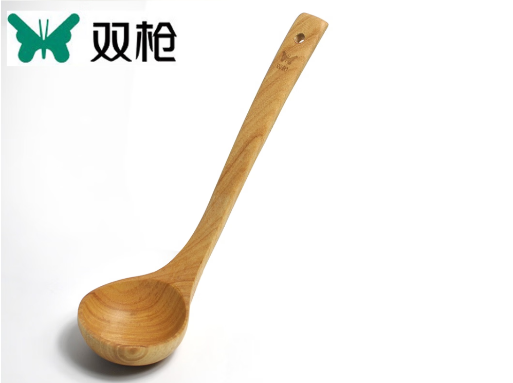 双枪 汤勺炒菜锅通用饭勺不粘锅专用平底锅勺无漆无蜡 27*8cm