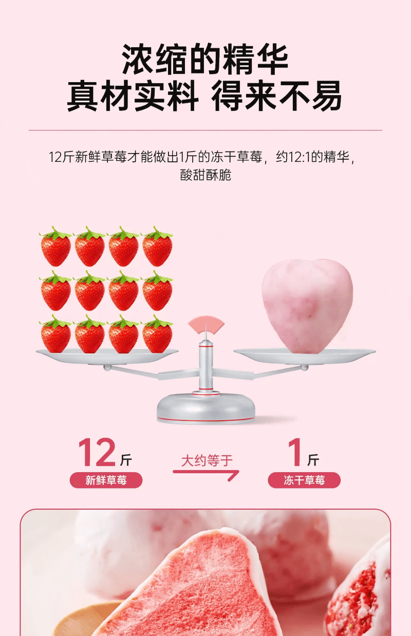 【酸甜可口】比比赞(BIBIZAN) 冻干草莓 水果干果脯蜜饯网红小吃解馋休闲零食品38g/袋
