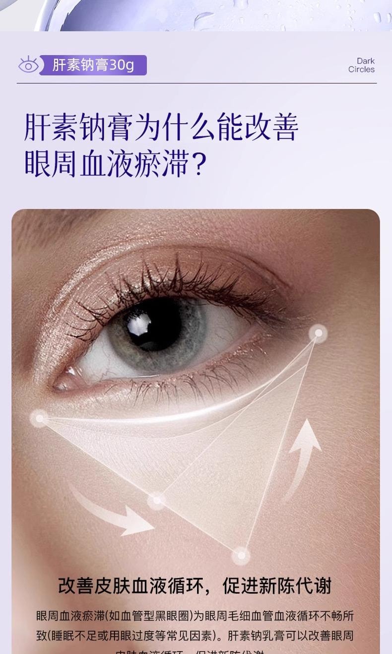 【中国直邮】 素秀臣氏 肝素钠乳膏 正品多肽淡纹焕活眼霜 淡化黑眼圈眼袋紧致抗皱 30g/支