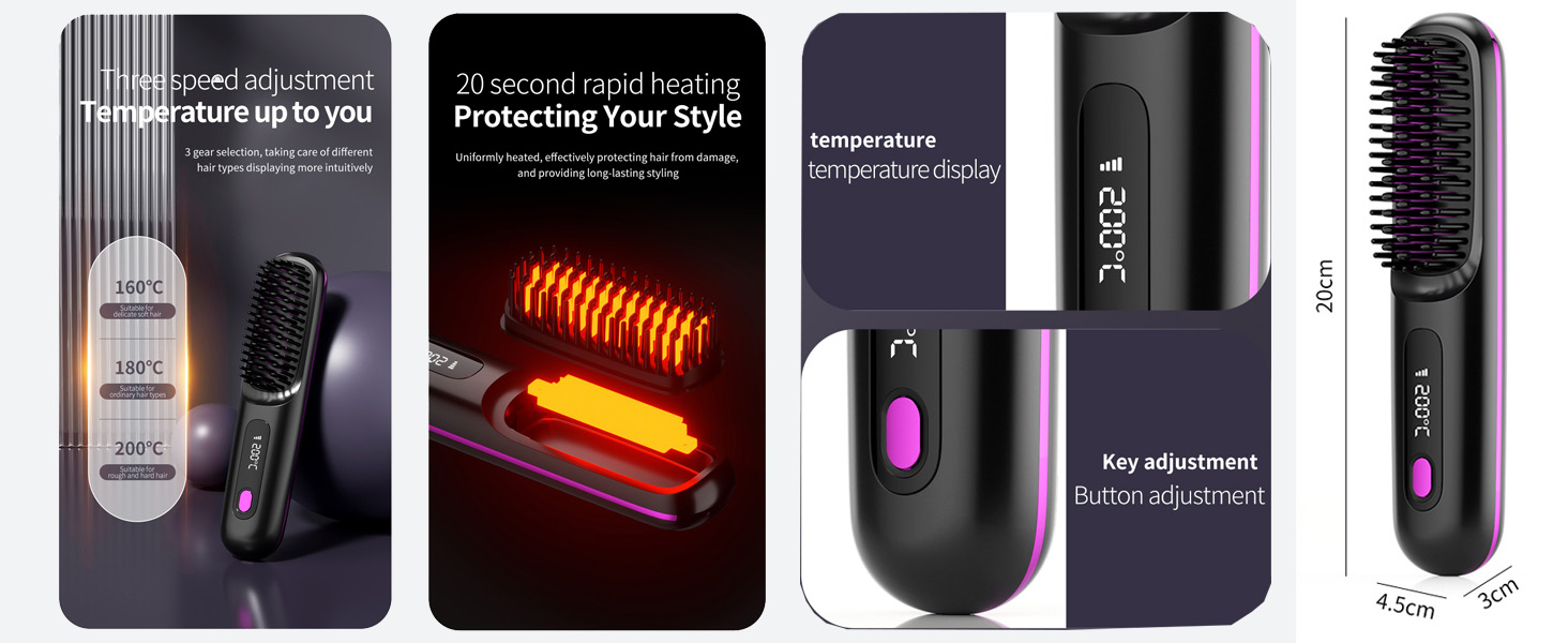 cordless hair straightener brush