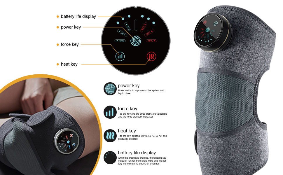 膝部按摩仪1个 膝盖肩膀按摩器带加热功能 最佳礼物包邮 送给男朋友、女朋友、女性、男性的礼物