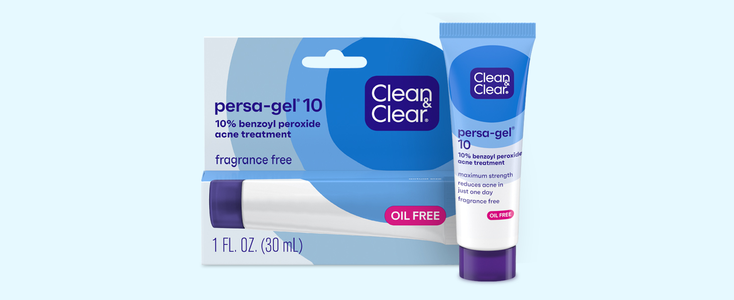 Persagel tube in front of carton on light blue background