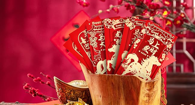6 Patterns 36 Pcs Lunar New Year Red Envelopes 2026