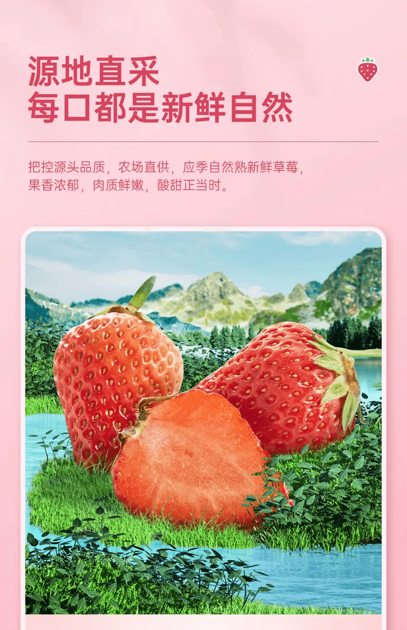 【酸甜可口】比比贊(BIBIZAN) 凍乾草莓 水果乾果脯蜜餞網紅小吃解饞休閒零食品38g/袋
