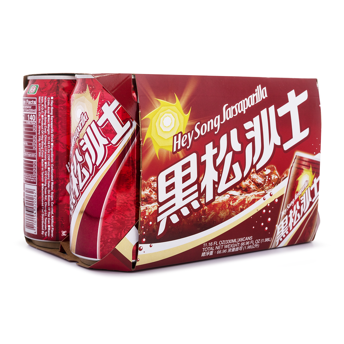 黑松 台湾コーラ サルサパリラ 330 ml(ミリリットル)*6 缶 - Weee!
