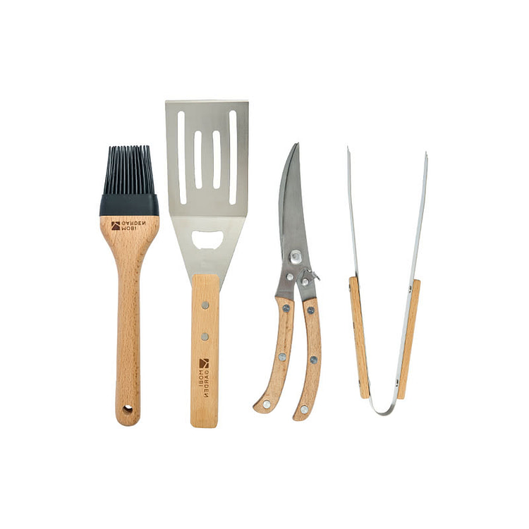 Camping BBQ 4pc Set Portable Outdoor 1 each