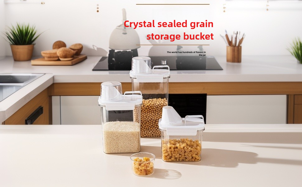 Crystal transparent sealed miscellaneous grain storage bucket