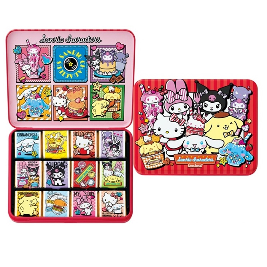 【日本直郵】 日本 SANRIO Goncharoff 聯名巧克力 鐵盒裝 情人節限定 12個入/盒