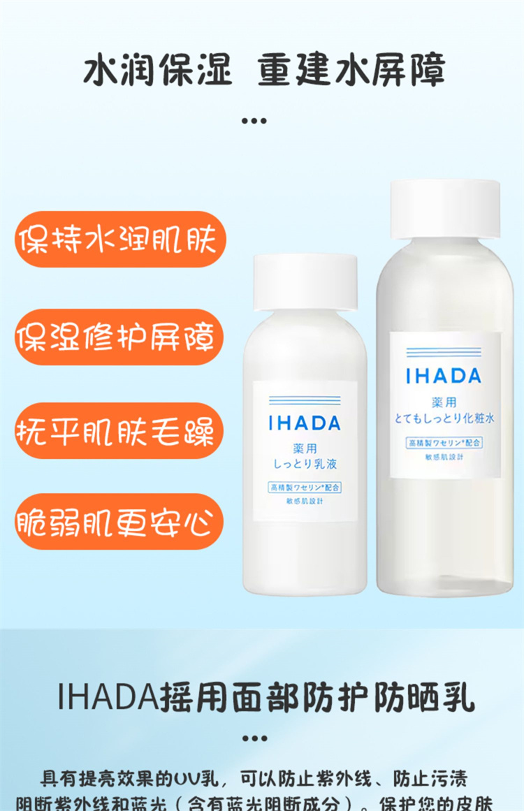 日本 SHISEIDO 資生堂 IHADA 藥用乳液 專為敏感肌肉設計 深層滋潤 鎖水保濕 135ml