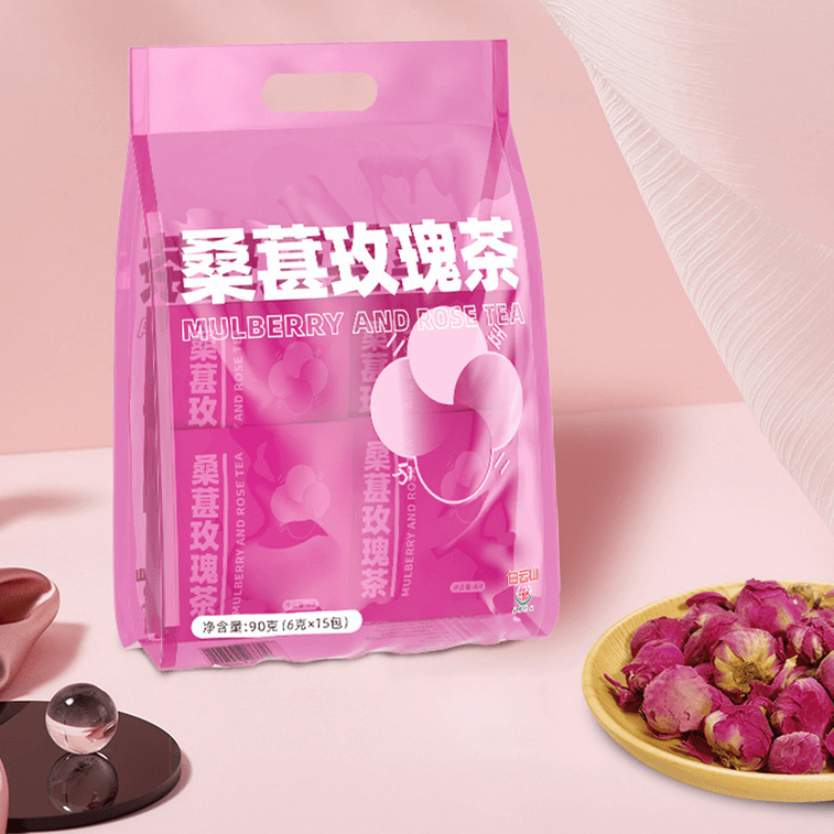 商品详情 - 广药白云山 桑葚玫瑰茶 6g*15包入 白里透红 女神红颜茶 美容养颜 独立包装养生茶包 - image2