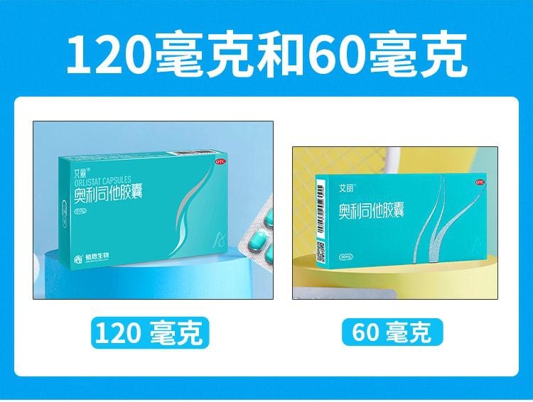 【中国直邮】 艾丽 奥利司他胶囊减肥药瘦肚子瘦身燃脂排油丸减脂神器 21粒/盒(小红书种草推荐)