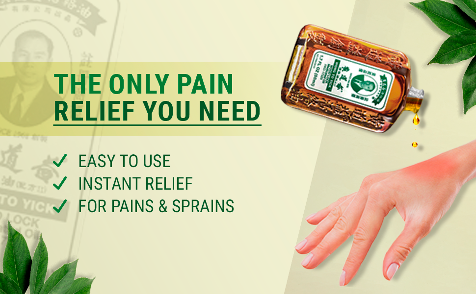 Only pain relief you need.  Easy to use.  Instant Relief.  For Pains and Sprains