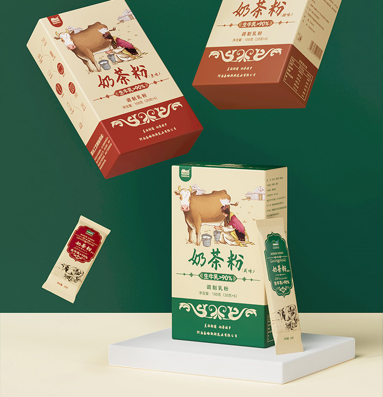 哈纳斯乳业 【年货必备】 新疆奶茶粉  阿勒泰鲜奶  咸奶茶 【配料只有生牛乳+茶+盐】100g/盒
