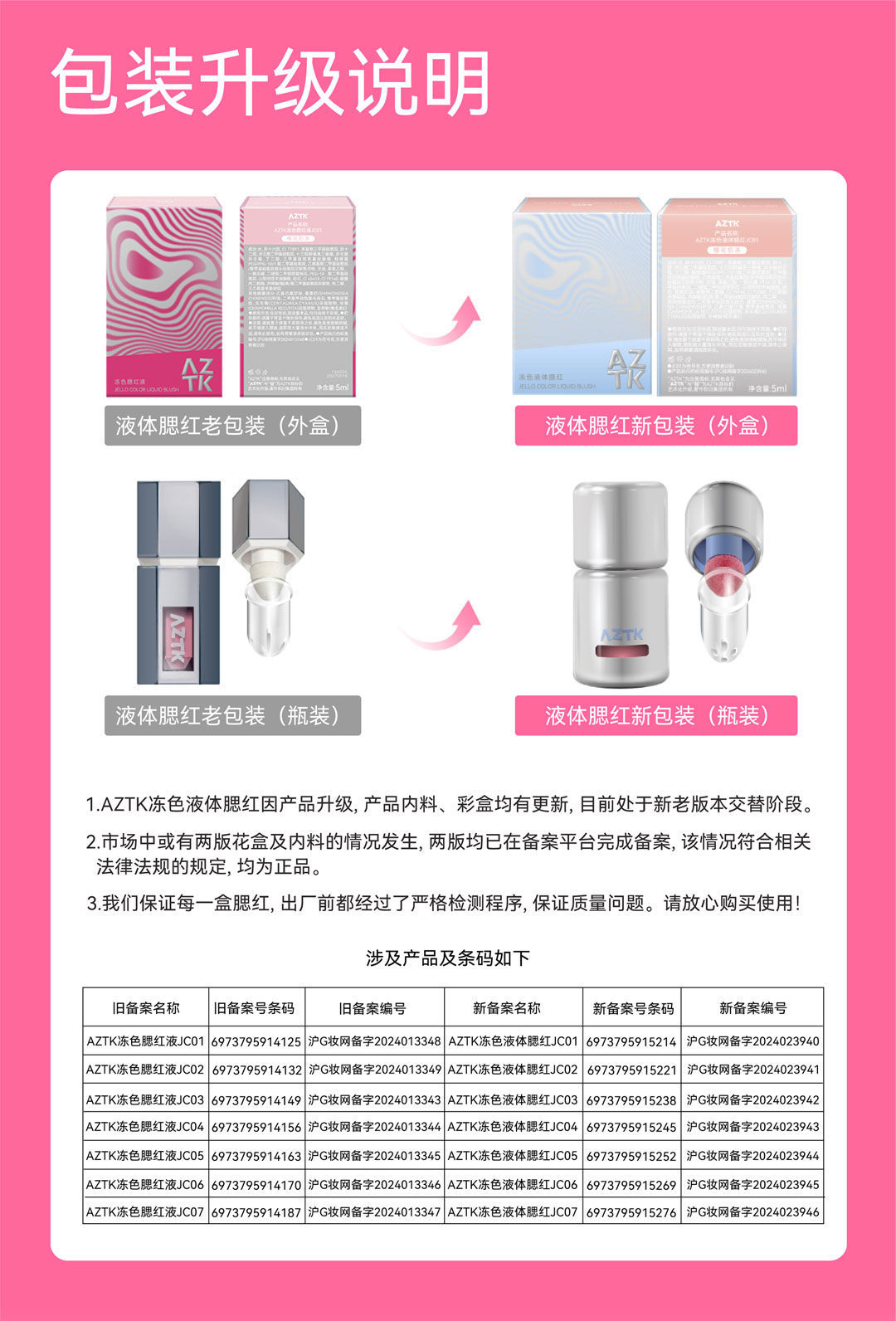 AZTK 冻色液体腮红  JC01 樱花奶冻 5ml