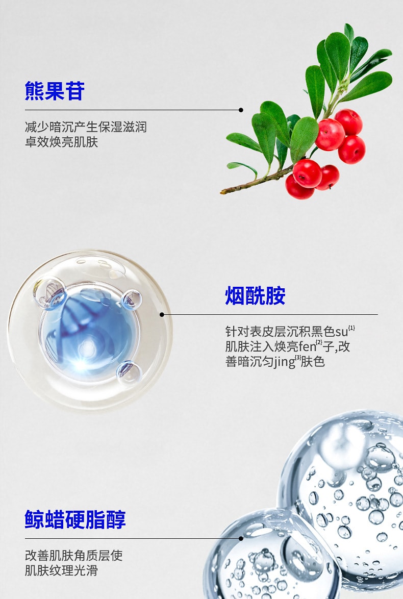 芙诗婷 烟酰胺凝胶30g+ 熊果苷乳霜30g组合款 提亮补水淡化痘印淡化斑点