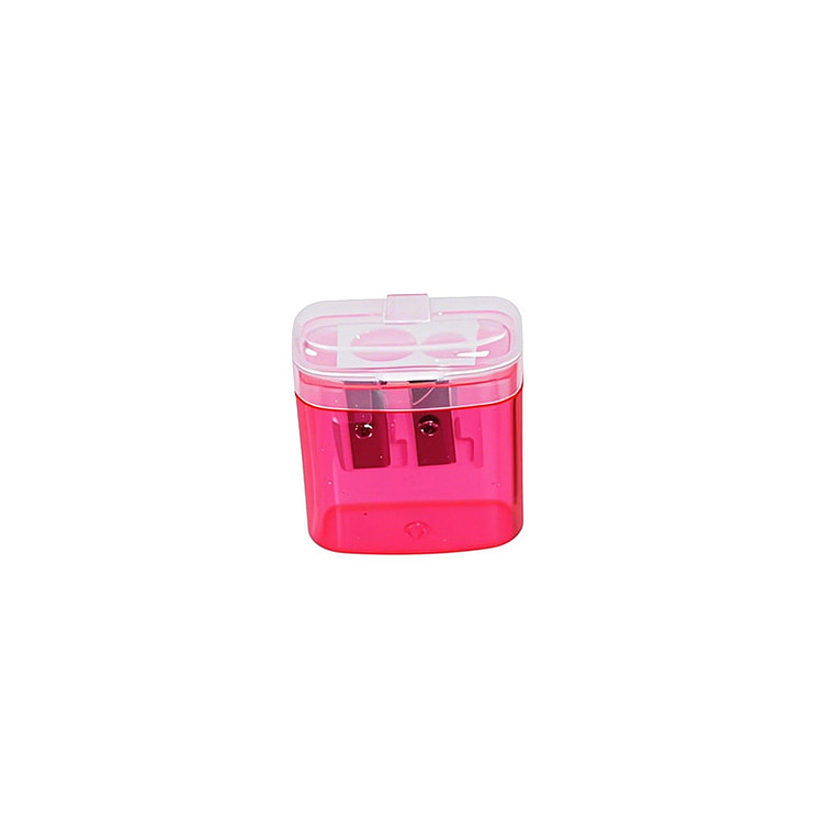 Clear Pencil Sharpener 2-Hole Manual Pink 1 each