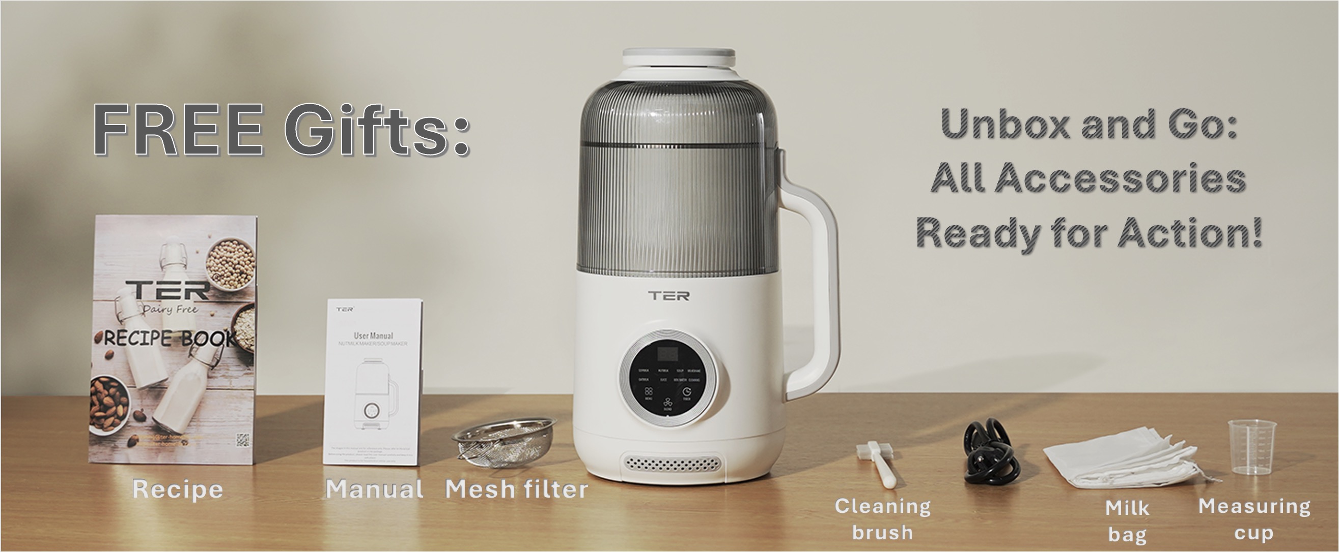 TER 大宇同款1.2L小型破壁豆浆机(白色)1台