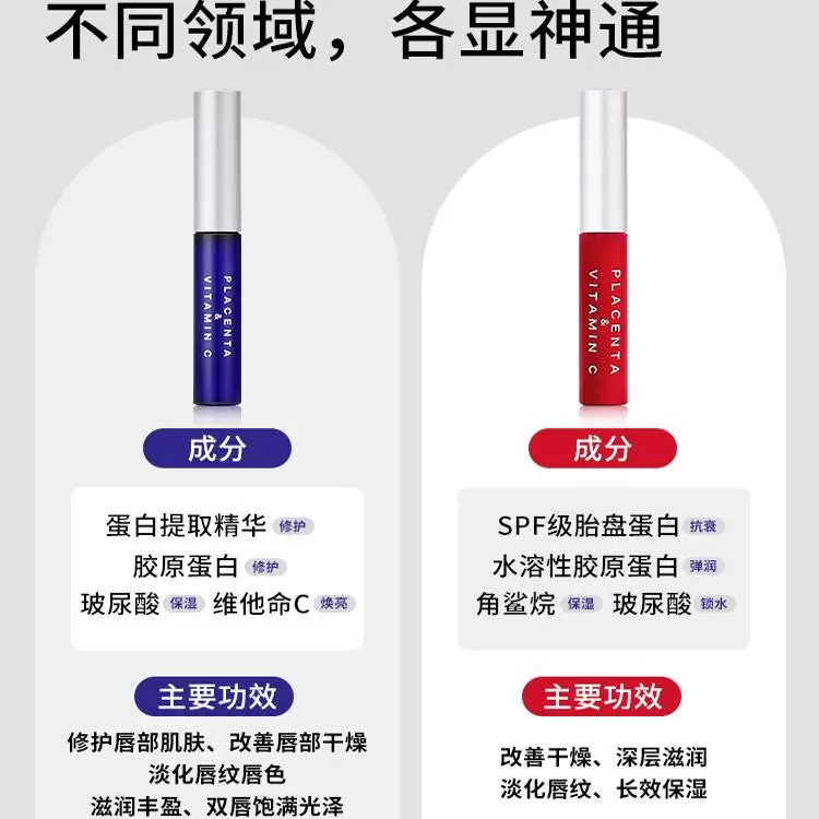 日本 SHISEIDO资生堂 资生堂 天然研究所PLIFT 唇部精华液*2支 淡唇纹修唇色 红6ml+蓝6ml 李佳琦推荐