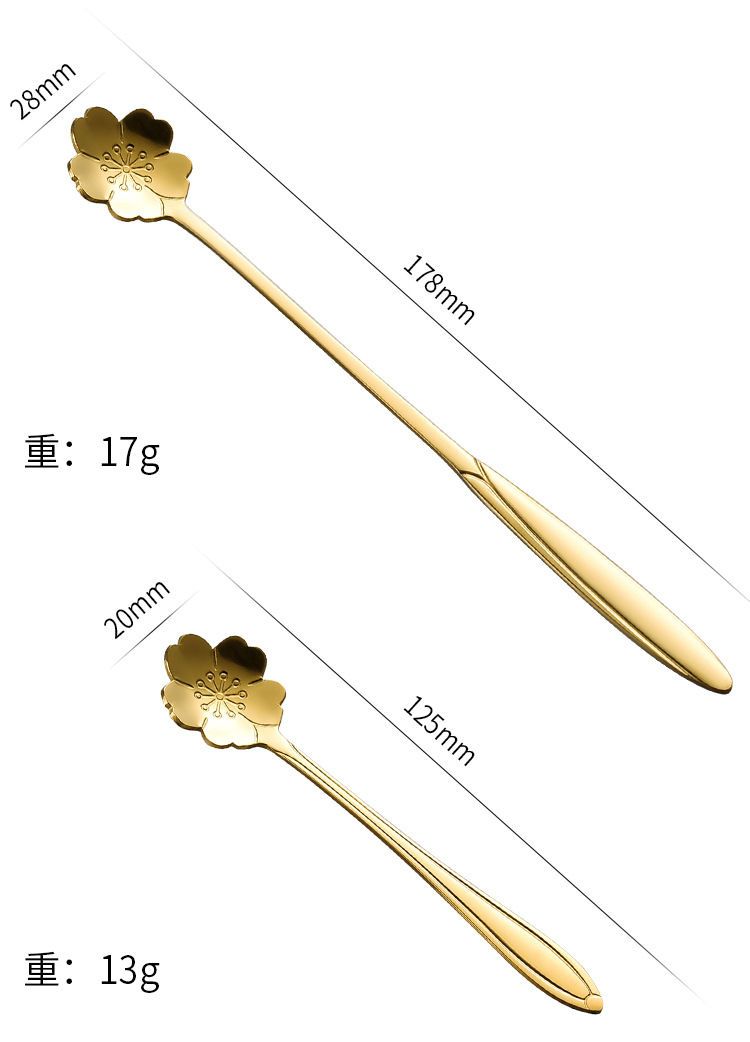  日本 日本其他 【復刻】櫻花不銹鋼咖啡甜點湯匙創意伴手禮 銀色 中號