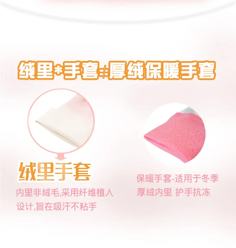妙潔 絨里手套 耐久型 小號 33*9cm