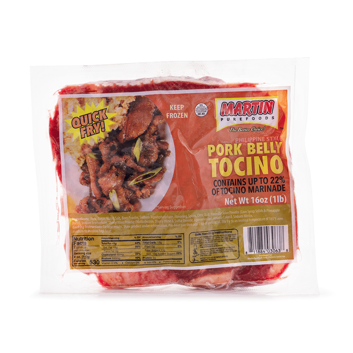Tocino de Barriga de Porco Martin Purefoods, Congelado 16 onça(s)