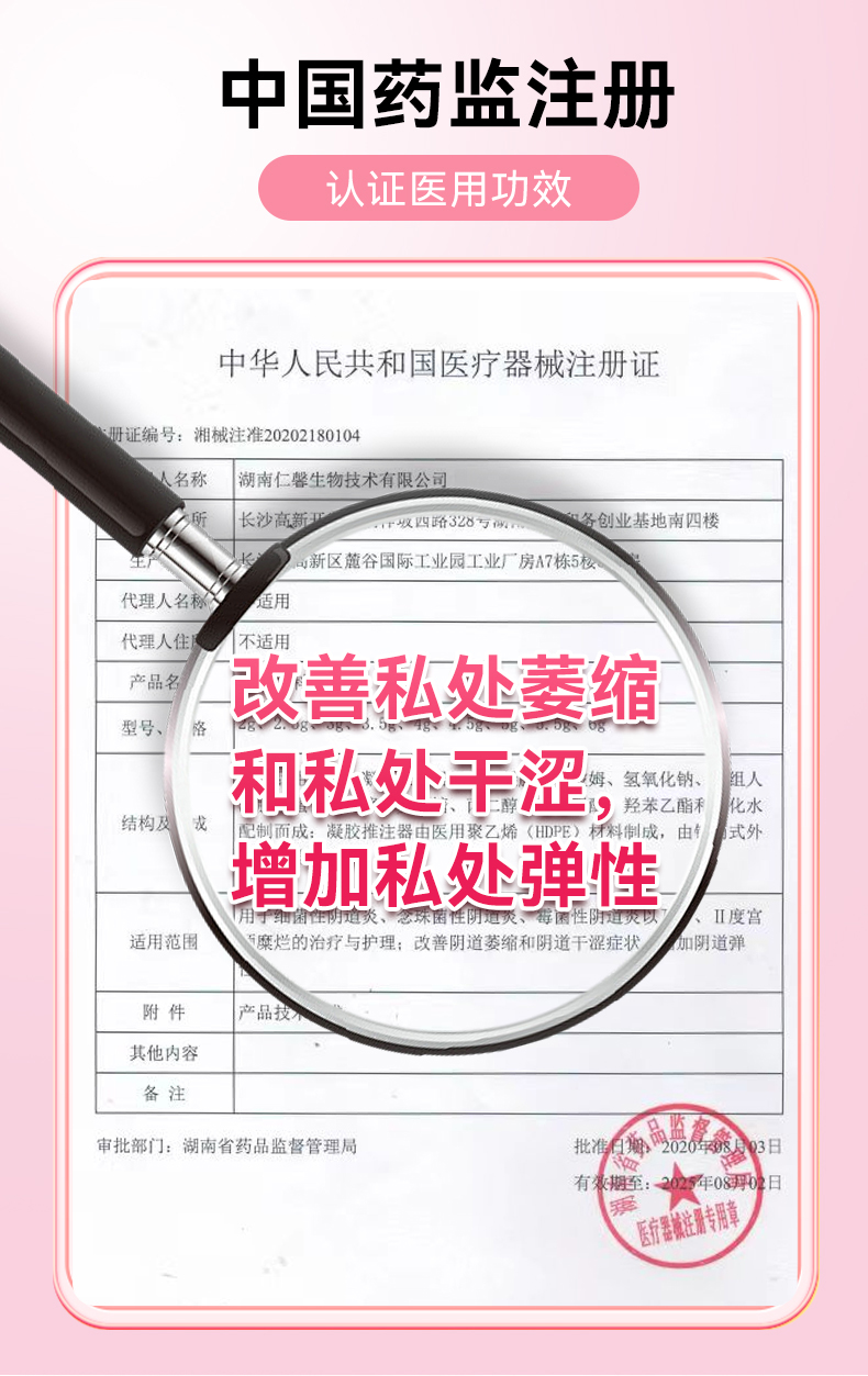 【中國直郵】北京同仁堂  醫用婦科凝膠  私處緊緻 增加彈性 緊緻水潤  1盒