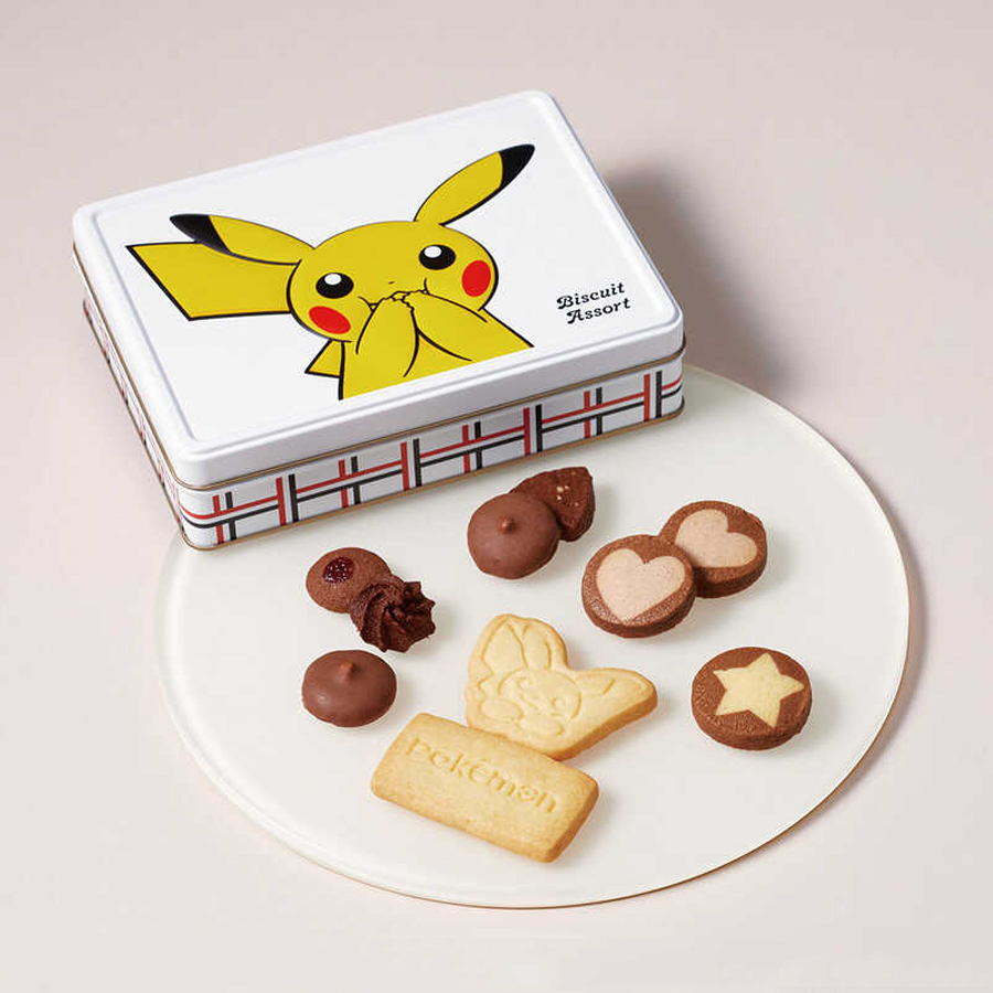 【日本直郵】 日本 POKEMON 聯名 數量限定 皮卡丘餅乾禮盒 鐵盒裝 110g