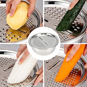4 different blades cutting hole grater