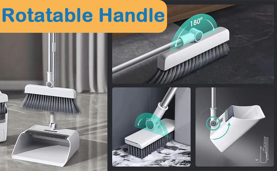 broom, broom with dustpan combo set, broom and dustpan set, cleaning tool, dust pan, broom set
